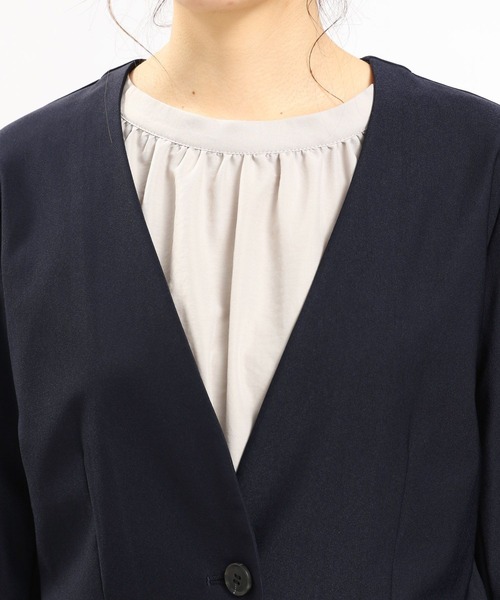 GLOBAL WORK Smile Seed Store（グローバルワーク スマイルシードストア）の「NRストレッチノーカラージャケット/180922（その他アウター・レディース・ネイビー/ブラック/アイボリー・LARGE/MEDIUM）」の20枚目の写真
