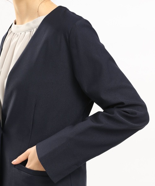 GLOBAL WORK Smile Seed Store（グローバルワーク スマイルシードストア）の「NRストレッチノーカラージャケット/180922（その他アウター・レディース・ネイビー/ブラック/アイボリー・LARGE/MEDIUM）」の21枚目の写真