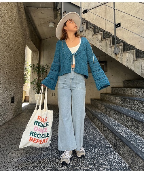 anap mimpi(アナップミンピ)の「フラワー×シェルクロシェニットカーディガン(カーディガン/ボレロ・レディース・ターコイズブルー/キャメル・FREE)」の20枚目の写真