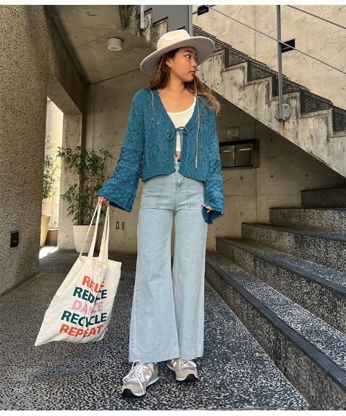 anap mimpi(アナップミンピ)の「フラワー×シェルクロシェニットカーディガン(カーディガン/ボレロ・レディース・ターコイズブルー/キャメル・FREE)」の19枚目の写真