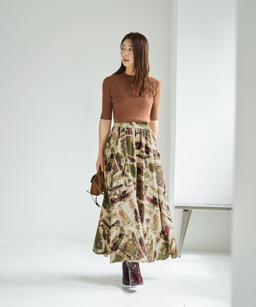 STYLE DELI(スタイルデリ)の「ソフトタッチ◆5分袖ハイネックトップス(ニット/セーター・レディース・ブラウン系その他/ブルー/ブラック/オフホワイト/ライトブラウン/レッド・FREE)」の7枚目の写真