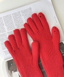 AS KNOW AS plus | カラーラインニット手袋(手袋)