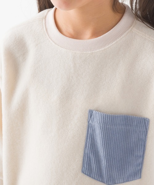 OMNES（オムネス）の「キッズふわふわフリースポケット付きプルオーバー（Tシャツ/カットソー・キッズ・アイボリー/チャコール/キャメル・120/110/130/140/100）」の18枚目の写真