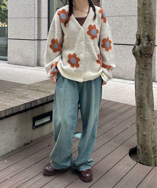 kutir（クティール）の「ふわふわフラワーカーディガン（カーディガン/ボレロ・レディース・グリーン/アイボリー/ネイビー・FREE）」の12枚目の写真