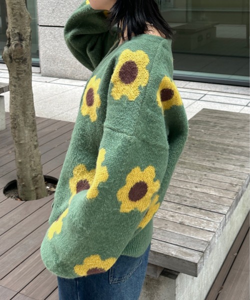 kutir（クティール）の「ふわふわフラワーカーディガン（カーディガン/ボレロ・レディース・グリーン/アイボリー/ネイビー・FREE）」の16枚目の写真