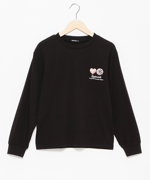 by LOVEiT(バイラビット)の「ミニハイネックドーナツプルオーバー(スウェット・キッズ・オフホワイト/ブラック/ラベンダー・120cm/140cm/160cm/130cm/150cm)」の2枚目の写真