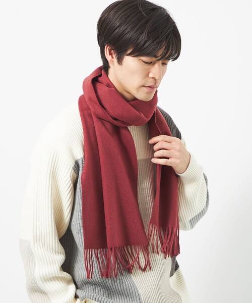 green label relaxing（グリーンレーベルリラクシング）の「ハミルトン ウール マフラー（マフラー・メンズ・ワインレッド/ロイヤルブルー/ダークグレー/モカ・FREE）」の4枚目の写真