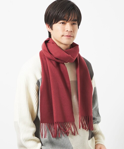 green label relaxing（グリーンレーベルリラクシング）の「ハミルトン ウール マフラー（マフラー・メンズ・ワインレッド/ロイヤルブルー/ダークグレー/モカ・FREE）」の20枚目の写真