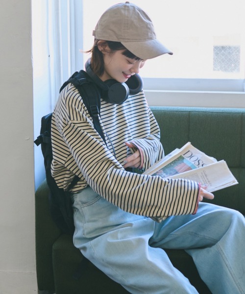 unclip（アンクリップ）の「配色ステッチボーダーロンT（Tシャツ/カットソー・レディース・ネイビー/チャコールグレー・LARGE/MEDIUM）」の22枚目の写真