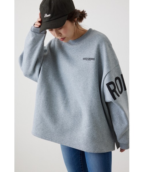 RODEO CROWNS WIDE BOWL（ロデオクラウンズワイドボウル）の「Logo Bigスウェットトップス（スウェット・レディース・杢グレー/オフホワイト/イエロー系その他/ブラック・FREE）」の3枚目の写真
