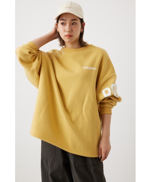 RODEO CROWNS WIDE BOWL（ロデオクラウンズワイドボウル）の「Logo Bigスウェットトップス（スウェット・レディース・杢グレー/オフホワイト/イエロー系その他/ブラック・FREE）」の9枚目の写真