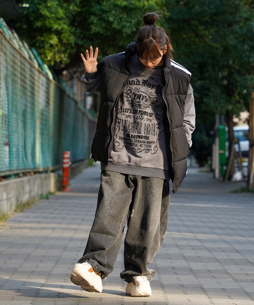 1111clothing(ワンフォークロージング)の「【unisex】スタンドネック パディングベスト / Stand neck padded vest(ダウンベスト・メンズ・チャコール/ホワイト/ブラック/ブラック系/ホワイト系・M/L)」の19枚目の写真