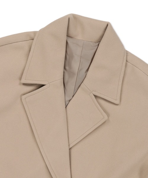 SPINNS（スピンズ）の「バックスリット ロング丈チェスターコート（チェスターコート・レディース・ブルー/ブラック/アイボリー/グレイッシュベージュ・ONESIZE）」の7枚目の写真