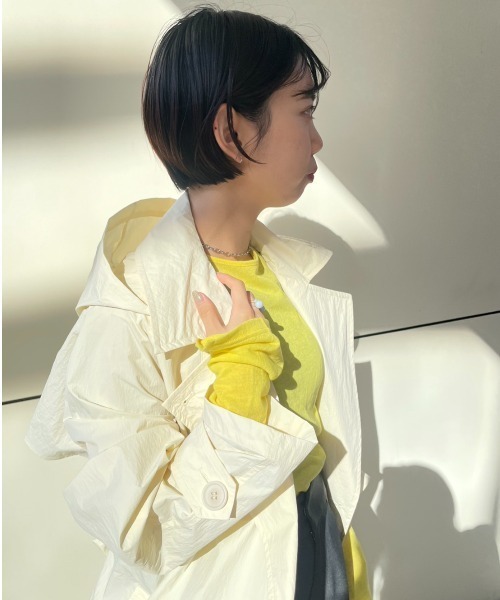 emmi（エミ）の「【emmi atelier】強撚天竺クルーネックカットソー（Tシャツ/カットソー・レディース・ベージュ/イエロー/ダークグレー/ホワイト・FREE）」の4枚目の写真