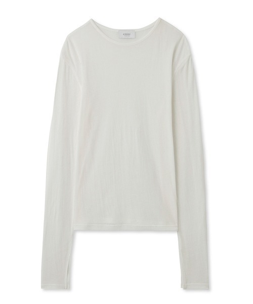 emmi（エミ）の「【emmi atelier】強撚天竺クルーネックカットソー（Tシャツ/カットソー・レディース・ベージュ/イエロー/ダークグレー/ホワイト・FREE）」の21枚目の写真