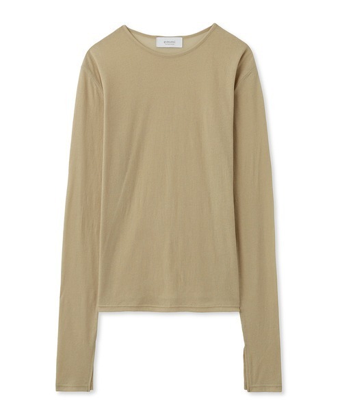 emmi（エミ）の「【emmi atelier】強撚天竺クルーネックカットソー（Tシャツ/カットソー・レディース・ベージュ/イエロー/ダークグレー/ホワイト・FREE）」の22枚目の写真