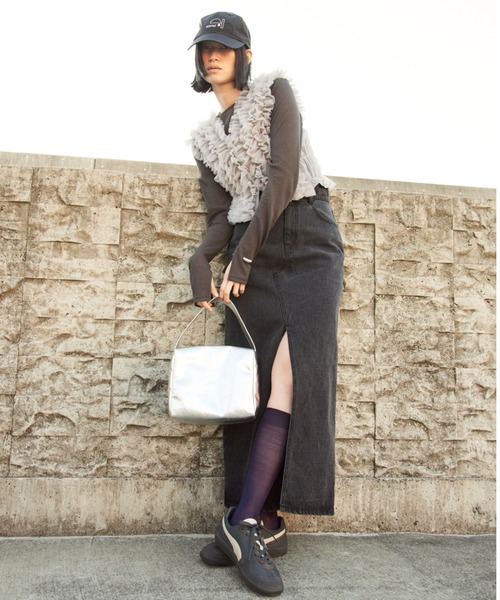 emmi（エミ）の「【emmi atelier】強撚天竺クルーネックカットソー（Tシャツ/カットソー・レディース・ベージュ/イエロー/ダークグレー/ホワイト・FREE）」の5枚目の写真