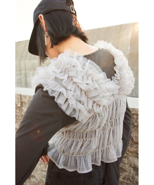 emmi（エミ）の「【emmi atelier】強撚天竺クルーネックカットソー（Tシャツ/カットソー・レディース・ベージュ/イエロー/ダークグレー/ホワイト・FREE）」の6枚目の写真