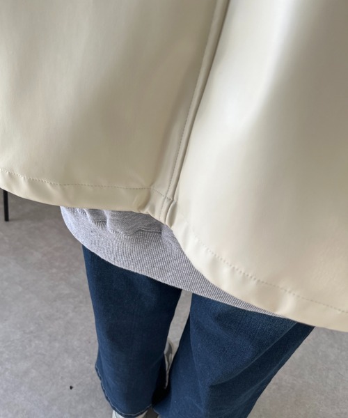 un dix cors（アンディコール）の「エコレザーブルゾン（ブルゾン・レディース・ブラック/アイボリー・FREE）」の20枚目の写真