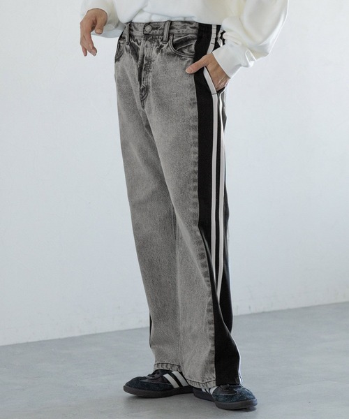 REmastered（リマスタード）の「【REmastered】ドッキングサイドラインジャージ/ルーズフィットストレートデニムパンツ（デニムパンツ・メンズ・グレー/ブルー・MEDIUM/LARGE）」の20枚目の写真