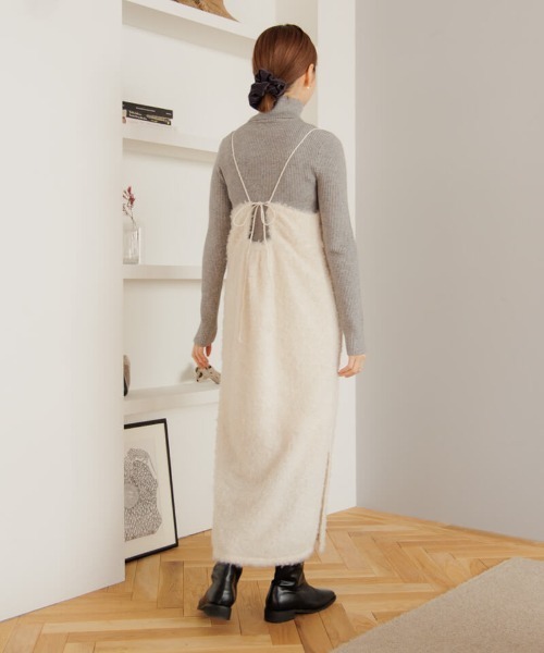 flower（フラワー）の「プードルキャミワンピース（ワンピース・レディース・ブラック/アイボリー・FREE）」の12枚目の写真