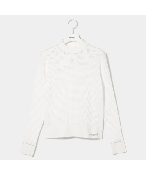 VIVA HEART(ビバハート)の「【VIVA HEART/GOLF】アイレットワッフル編みニット(ニット/セーター・レディース・ブラック/ピンク/オフホワイト/サックスブルー・40/42/38)」の5枚目の写真
