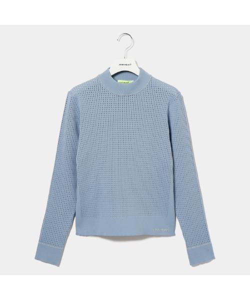 VIVA HEART(ビバハート)の「【VIVA HEART/GOLF】アイレットワッフル編みニット(ニット/セーター・レディース・ブラック/ピンク/オフホワイト/サックスブルー・40/42/38)」の14枚目の写真