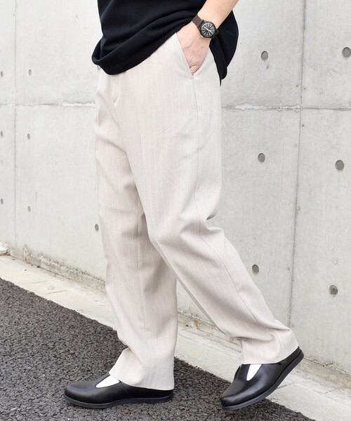 セール】SHIPS any: 〈洗濯機可能〉ウールライク ノープリーツ ワイド