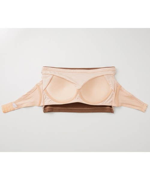 YU'NOW（ユナウ）の「カジュアルリブチューブブラ（チューブトップ・レディース・ブラウン/ブラック・M/L）」の4枚目の写真