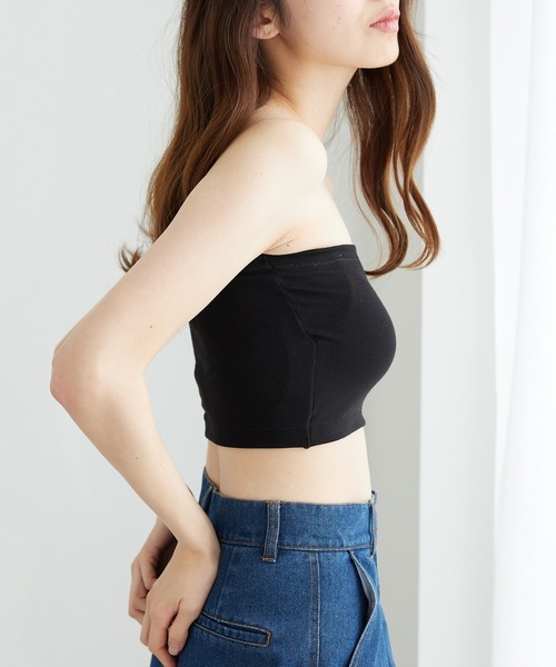 YU'NOW（ユナウ）の「カジュアルリブチューブブラ（チューブトップ・レディース・ブラウン/ブラック・M/L）」の11枚目の写真