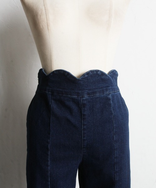 tocco closet（トッコ　クローゼット）の「裾パール付きウエストスカラップカットパンツ（その他パンツ・レディース・ブルー/ブラック・M）」の20枚目の写真