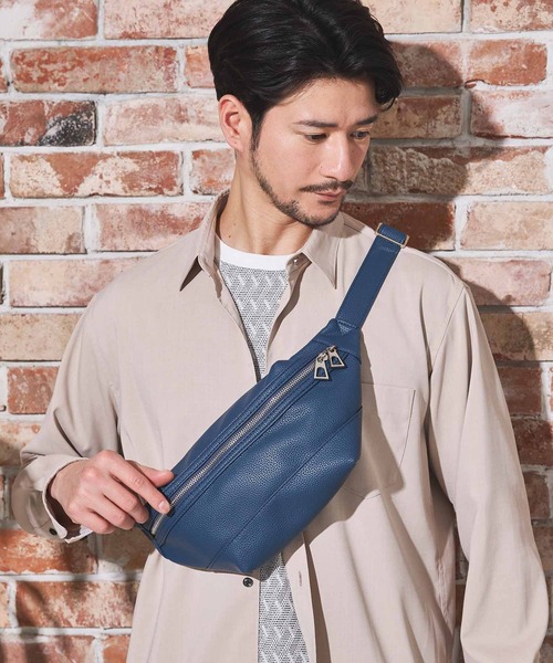 UNION STATION(ユニオンステーション)の「シンセティックレザー ボディバッグ / ショルダーバッグ(ボディバッグ/ウエストポーチ・メンズ・グリーン/ブラック/ブルー・FREE)」の4枚目の写真