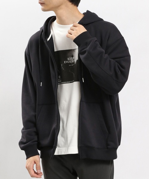 GLOBAL WORK Smile Seed Store(グローバルワーク スマイルシードストア)の「ドライ裏毛ジップパーカー/984043(パーカー・メンズ・グレー/ネイビー/ブラック・SMALL/MEDIUM/X-LARGE/LARGE)」の2枚目の写真