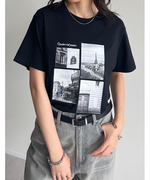 [UVカット][接触冷感][紫外線対策]シーンナリーフォトプリントTシャツ