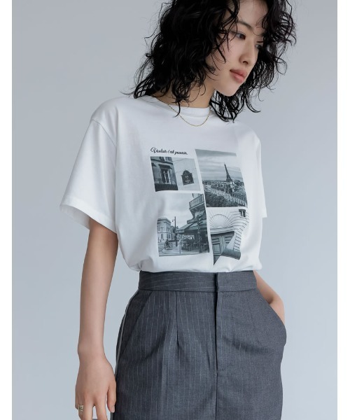 [UVカット][接触冷感][紫外線対策]シーンナリーフォトプリントTシャツ