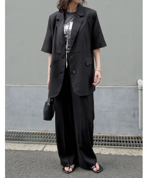 Re:EDIT（リエディ）の「[リニューアル][UVカット][接触冷感][紫外線対策]PARISシティスケープTシャツ（Tシャツ/カットソー・レディース・ホワイト/ブラック/チャコールグレー/ベージュ・MEDIUM/LARGE）」の16枚目の写真
