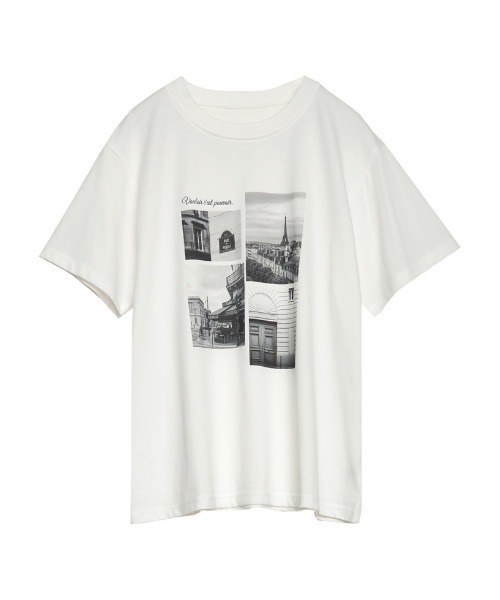 [UVカット][接触冷感][紫外線対策]シーンナリーフォトプリントTシャツ