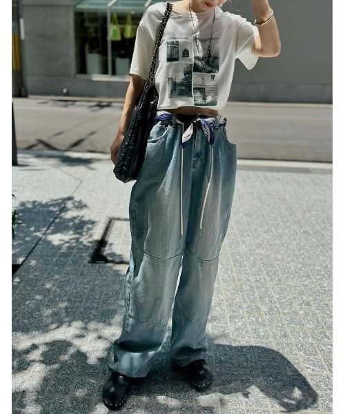 [UVカット][接触冷感][紫外線対策]シーンナリーフォトプリントTシャツ