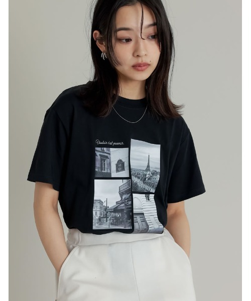 UVカット][接触冷感][紫外線対策]シーンナリーフォトプリントTシャツ