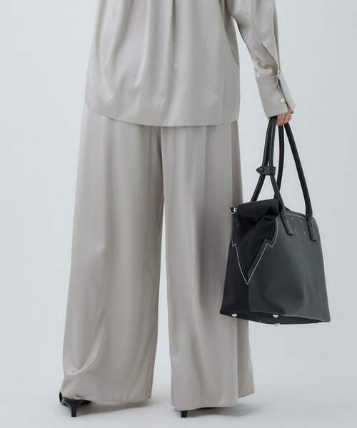 Chaos（カオス）の「Chaos(カオス)/◇大草直子さん着用◇ モーラワイドワイドパンツ　【セットアップ可】（その他パンツ・レディース・スカイブルー系/イエロー系その他/ブラック/ネイビー/グレー/グレー系その他/レモンイエロー/ダークネイビー/ブラウン/アイボリー/ダークブラウン/グレー系その他2/チャコール・FREE）」の15枚目の写真