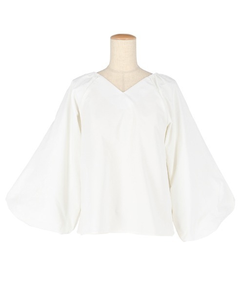 coca(coca)(コカ)の「パリフワVネックブラウス(シャツ/ブラウス・レディース・ブラック/ホワイト・L/M)」の14枚目の写真