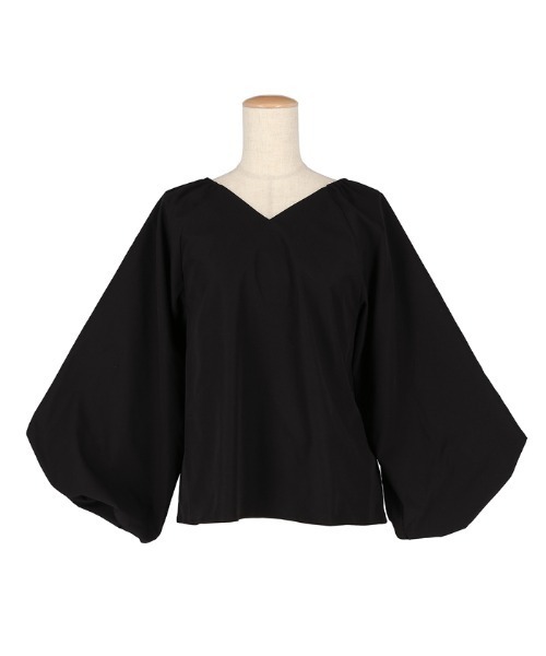 coca(coca)(コカ)の「パリフワVネックブラウス(シャツ/ブラウス・レディース・ブラック/ホワイト・L/M)」の15枚目の写真