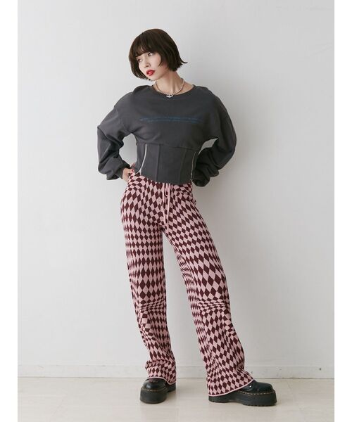 jouetie（ジュエティ）の「ジャカードニットパンツ（その他パンツ・レディース・イエロー/ピンク/ブラック・MEDIUM）」の5枚目の写真