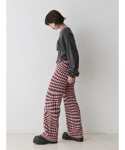 jouetie（ジュエティ）の「ジャカードニットパンツ（その他パンツ・レディース・イエロー/ピンク/ブラック・MEDIUM）」の7枚目の写真