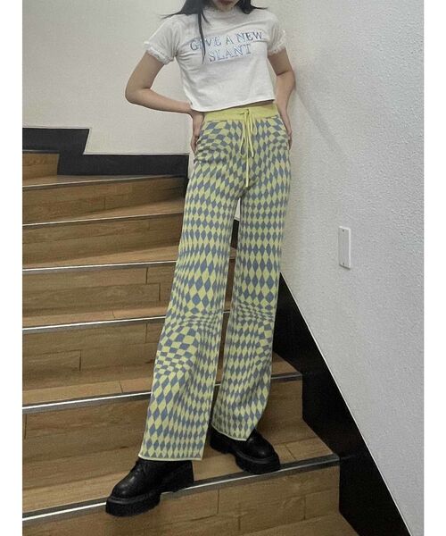 jouetie（ジュエティ）の「ジャカードニットパンツ（その他パンツ・レディース・イエロー/ピンク/ブラック・MEDIUM）」の11枚目の写真