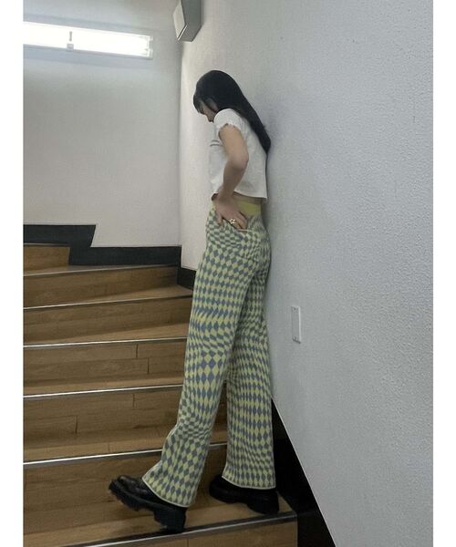 jouetie（ジュエティ）の「ジャカードニットパンツ（その他パンツ・レディース・イエロー/ピンク/ブラック・MEDIUM）」の12枚目の写真