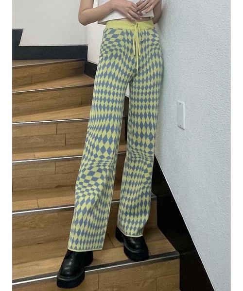 jouetie（ジュエティ）の「ジャカードニットパンツ（その他パンツ・レディース・イエロー/ピンク/ブラック・MEDIUM）」の8枚目の写真