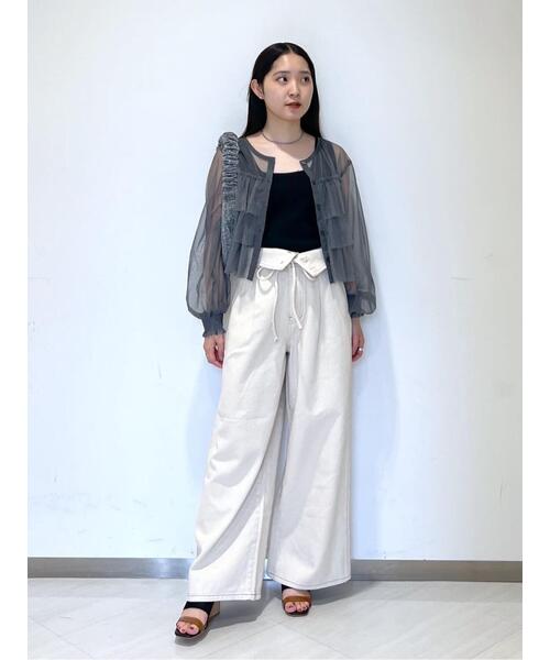 FREE'S MART(フリーズマート)の「ウエスト折り返し2WAYタックワイドデニム(デニムパンツ・レディース・ホワイト系その他/ライトインディゴブルー・SMALL/MEDIUM)」の10枚目の写真