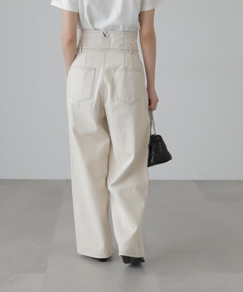 FREE'S MART(フリーズマート)の「ウエスト折り返し2WAYタックワイドデニム(デニムパンツ・レディース・ホワイト系その他/ライトインディゴブルー・SMALL/MEDIUM)」の12枚目の写真