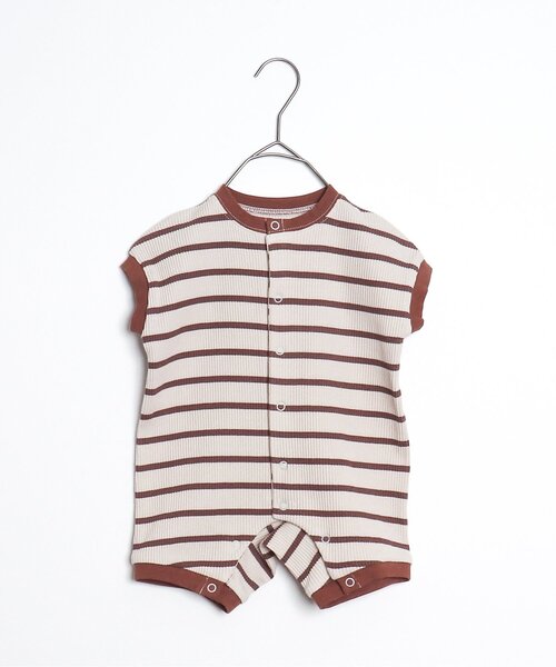 p.premier(ピードットプルミエ)の「イロチ買いしたいシンプルリブロンパース(ロンパース・キッズ・ブルー/グレー/アイボリー/ブラウン/グリーン/ピンク・60/70/80)」の3枚目の写真